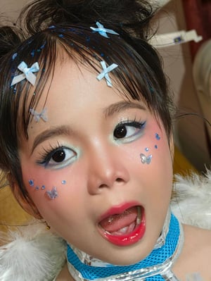 แต่งหน้าน้องลินิน ไปถือป้ายในงานกีฬาสีขอ…